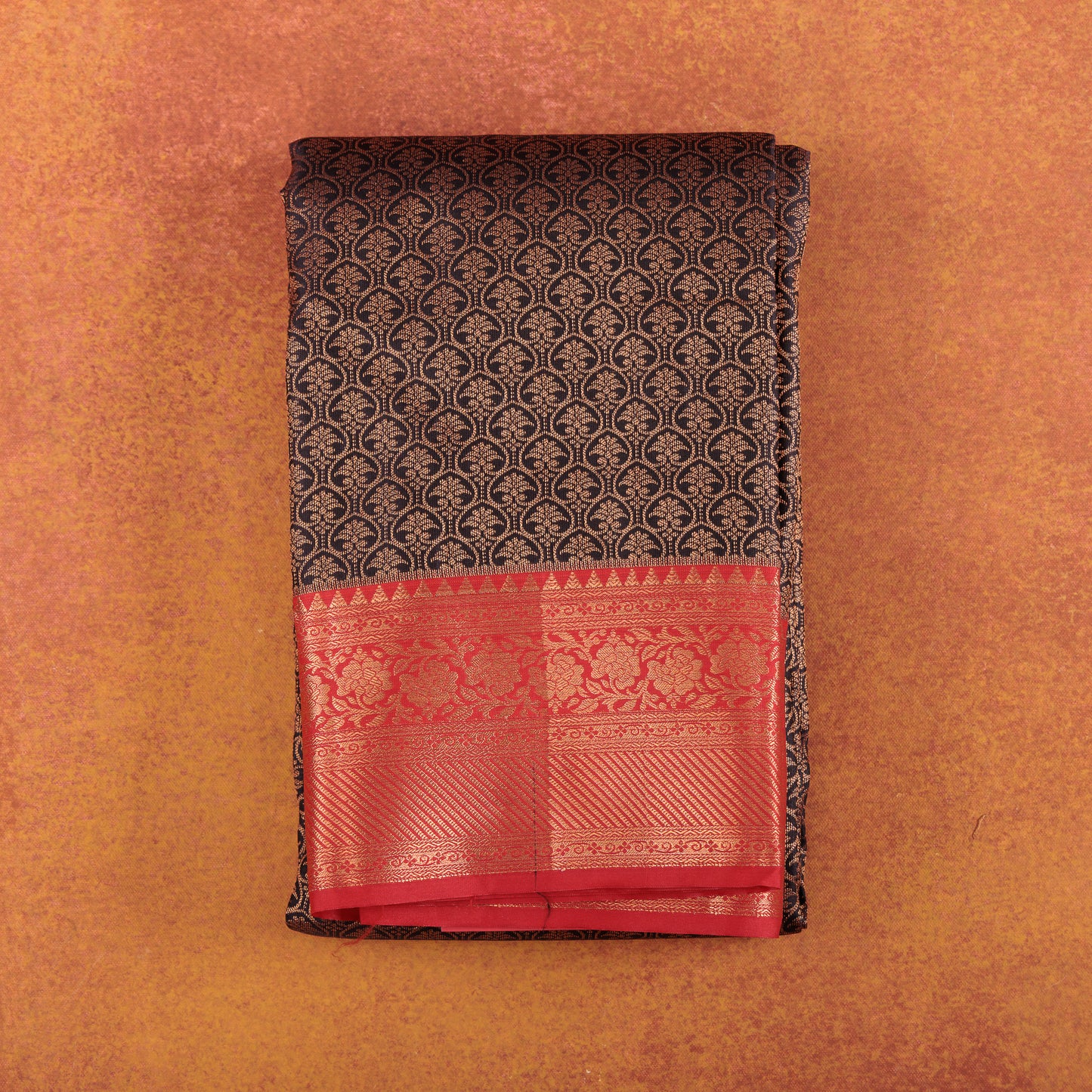 Brocade Kanjivaram Semi-Silk Saree | Contrast Border | Wedding & Party Wear