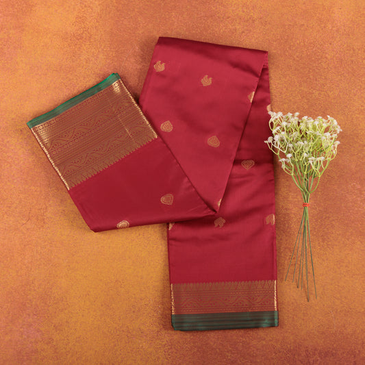Pure Kanjivaram Silk Saree | Contrast Border & Pallu | Bridal & Wedding Wear