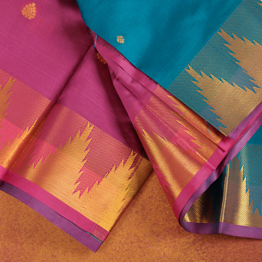 Kanjivaram Semi-Silk Saree | All-Over Zari Butis | Wedding And Festive Wear