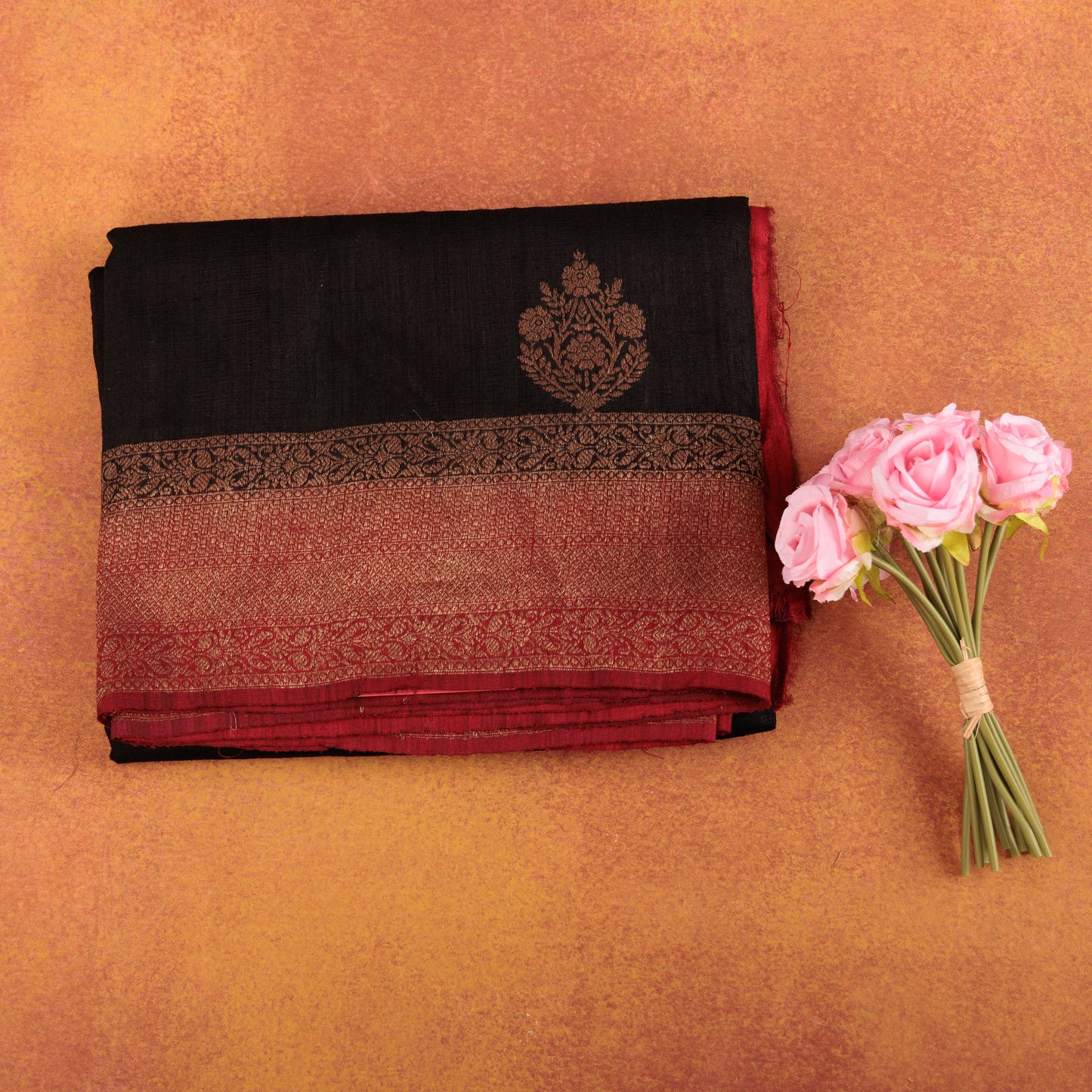 Pure Banarasi Raw Silk Saree | Handcrafted Zari Border