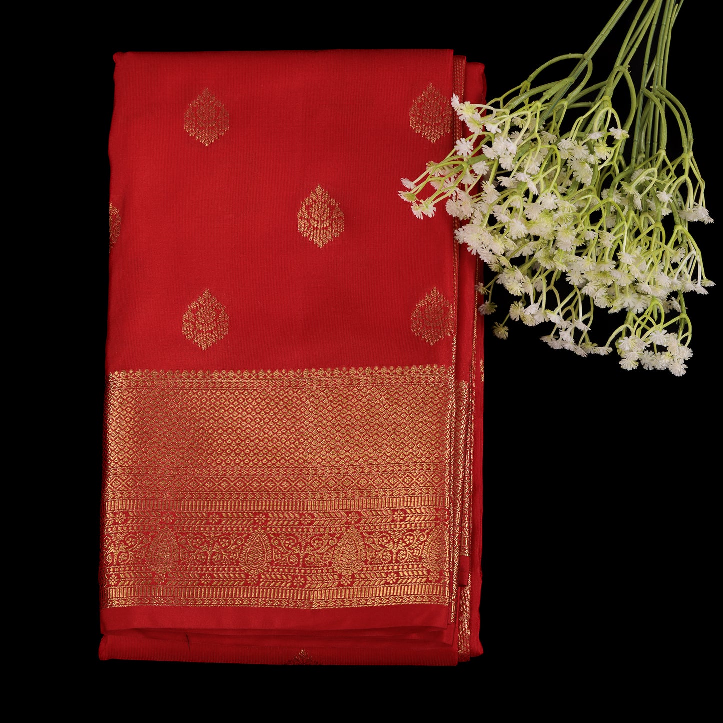 Red Kanjivaram Silk Saree | Bridal Gold Zari Wedding Wear for Women