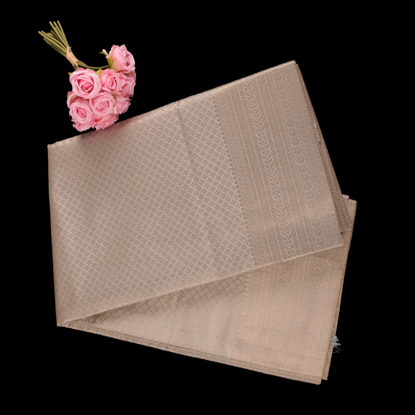 Ivory Banarasi Silk Saree | Pearl Brocade Weave | Wedding & Party Wear Silk Saree