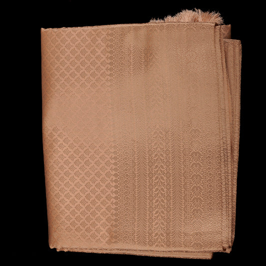 Pastel Orange Banarasi Brocade Saree | Silk Wedding Saree with Tassels | Designer Party Wear
