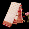 Ivory Tissue Silk Saree | White & Red Wedding Saree | Gold Polka Dot Tissue Saree | Designer Tissue Silk for Bridesmaids | Party Wear Tissue Saree