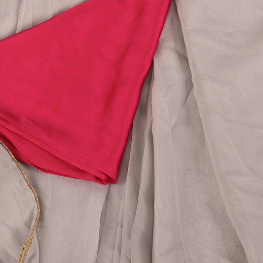 Lace Trimmed Viscose Organza Saree | Scalloped Border | Party & Casual Wear