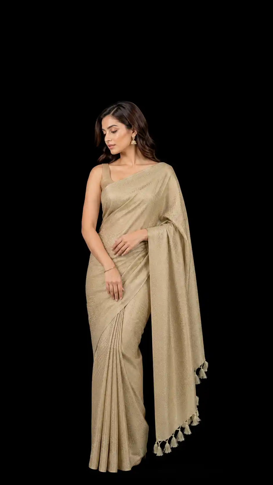Pastel Green Banarasi Brocade Saree | Mint Green Silk Wedding Saree | Designer Banarasi with Tassels
