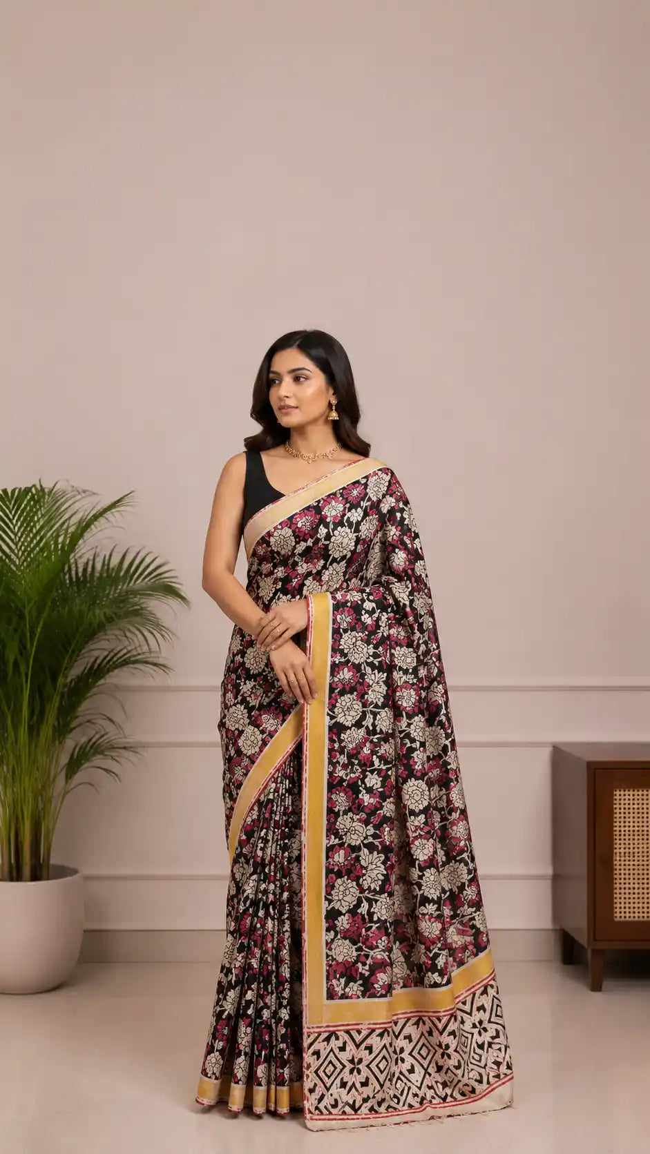Handblock Kalamkari Nellore Silk