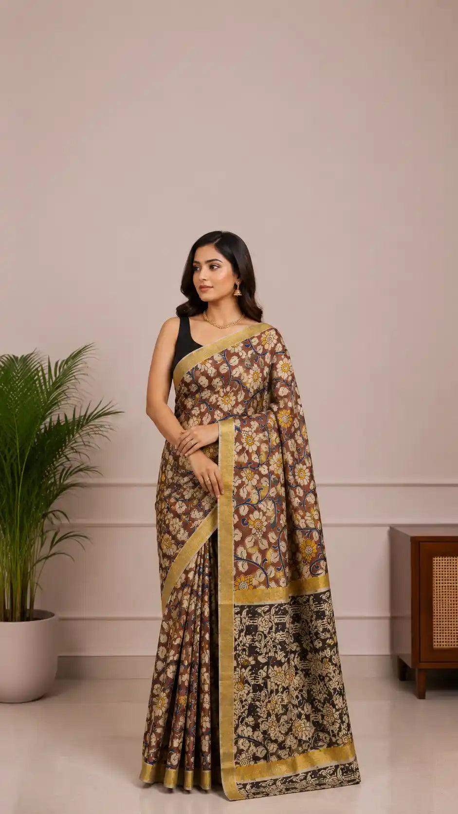 Handblock Kalamkari Nellore Silk