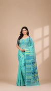 Dhakai Jamdani Saree-Sea Green