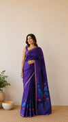 Exclusive silk linen hand jamdani weaving