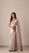 Chanderi Tissue Silk Saree –Shining Silver