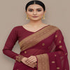 Ravishing maroon saree with antique banarasi zari work