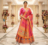 Lehenga- Pink & Orange-Crop Top-Stitched | Party Wear lehenga