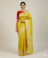 Vibrant Yellow Pure Banarasi Raw Silk Saree | Handcrafted Zari Border
