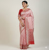 Royal Pink and Red Banarasi Georgette saree with silver zari work