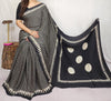 Black Stripes Ajrak Modal Silk Saree for Women | Hand Block Printed Silk Ajrak Modal Silk Saree