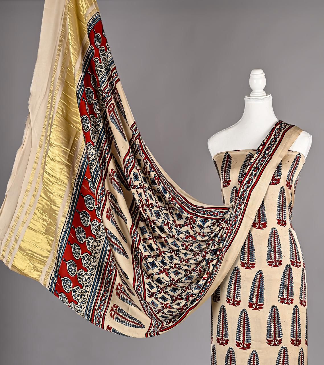 Modal Silk Unstitched Suit | 3 Piece Silk Suit Set | Party Wear Modal Silk Suit
