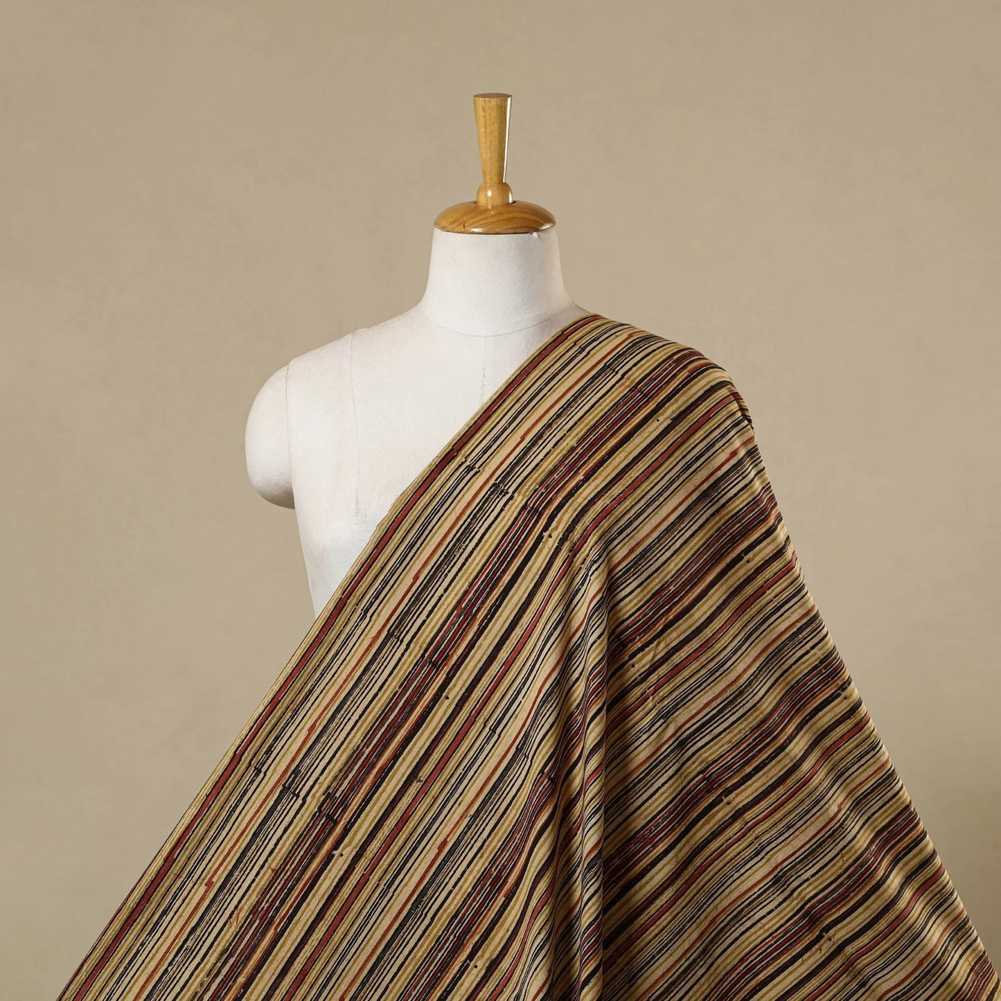 Natural Dyed Block Print Cotton Pedana Kalamkari Fabric