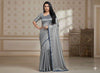 Modern wear Banarasi Tissue Silk Saree in Silver for Wedding & Smart Wear over any occassion