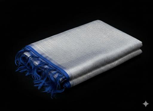 Modern wear Banarasi Tissue Silk Saree in Silver for Wedding & Smart Wear over any occassion