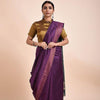 Purple Tussar Geecha Silk Premium Saree| Authentic Bhagalpur Silk Saree