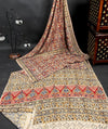 Handblock Kalamkari Chennuri Silk Saree in vibrant red