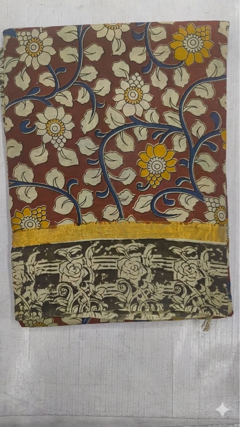 Handblock Kalamkari Nellore Silk