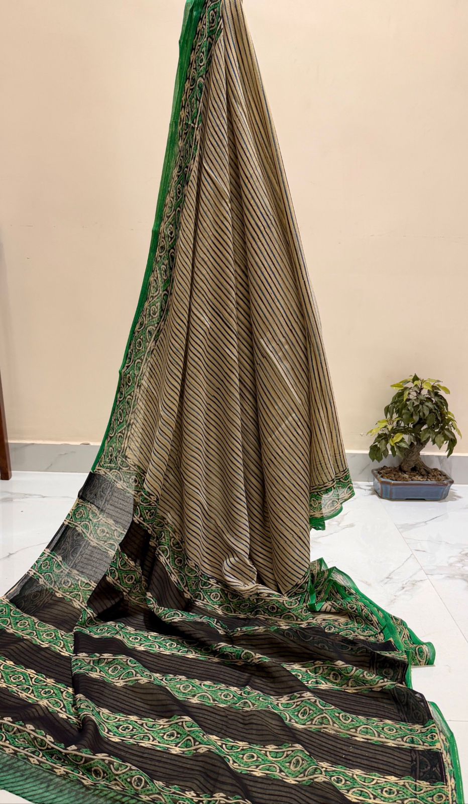 Premium hand block printed Chiffon Sarees