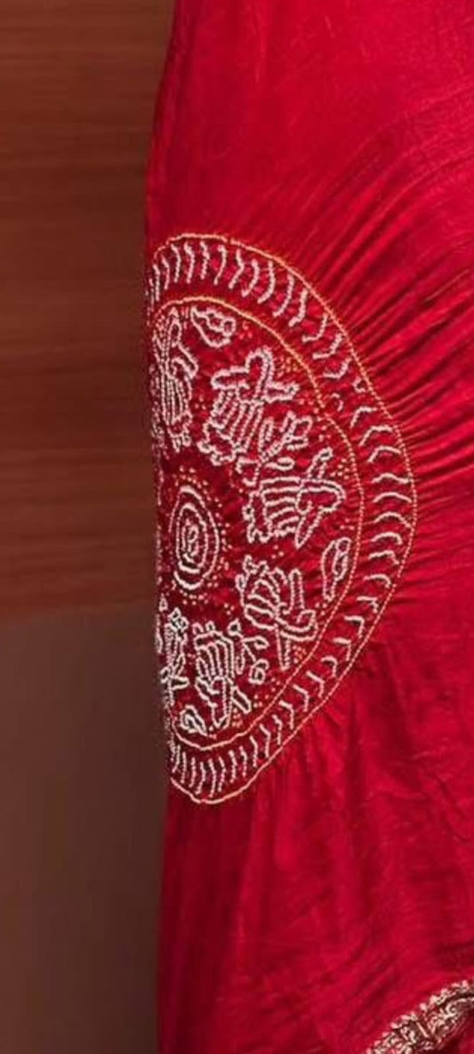 Kasumbo Dana Bandhej Saree in Gaji Silk