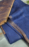 Pure Linen Saree in Blue