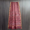 Cotton Kota Doria Saree - Maroon Traditional Print with Gold Border