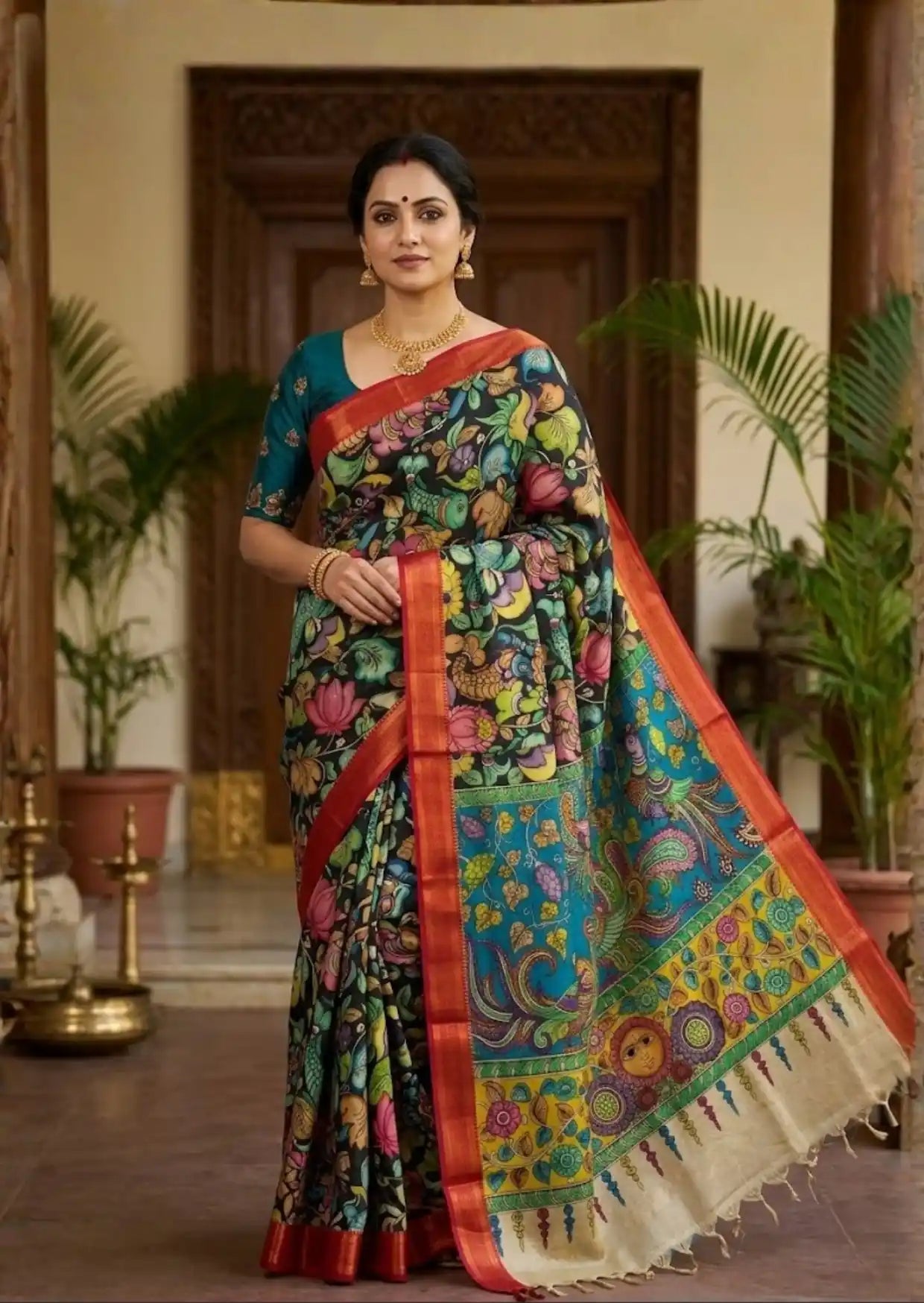Pen Kalamkari Saree