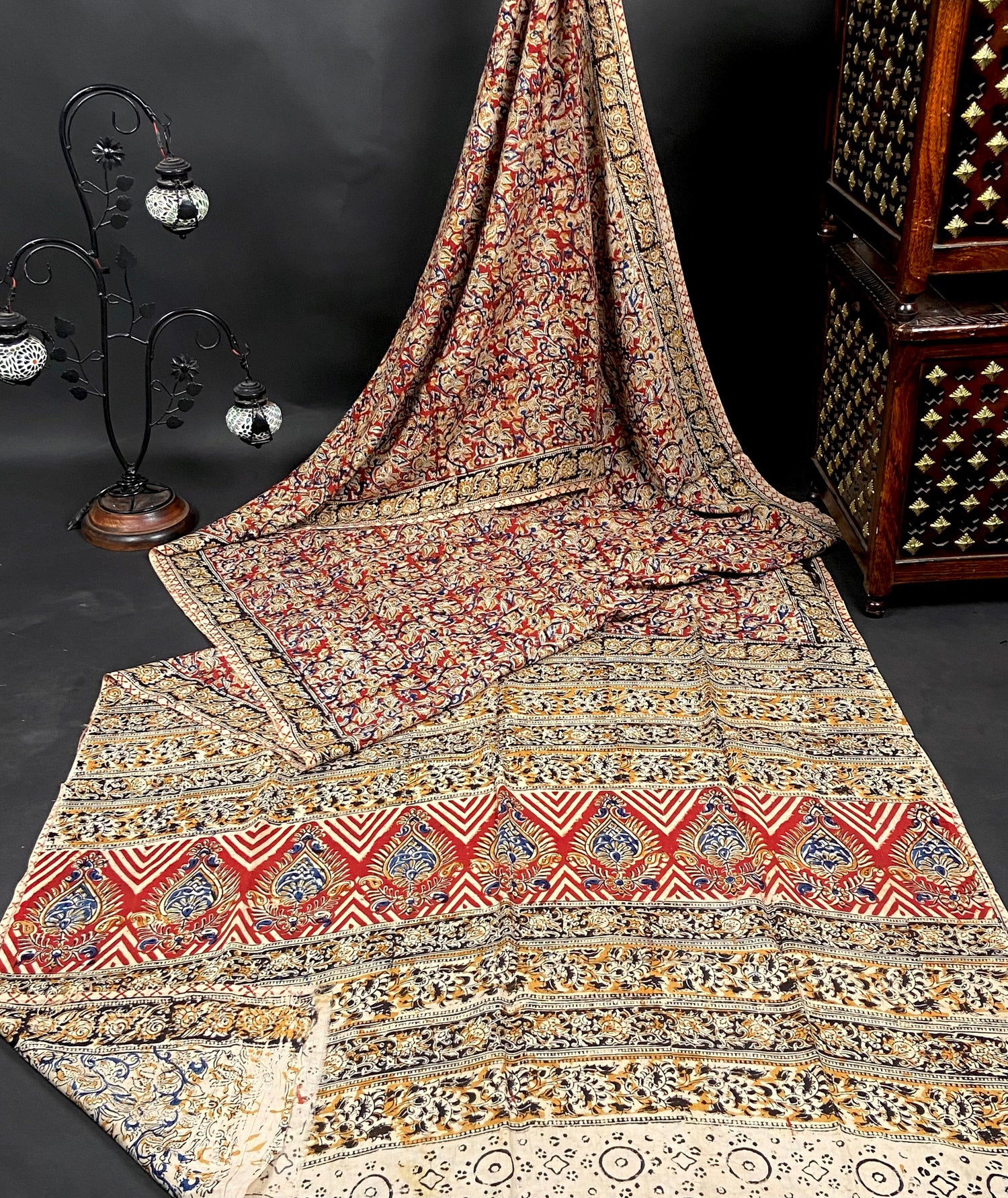 Handmade block print Chennuri Silk Saree