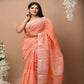 Soft Linen Saree in Peach