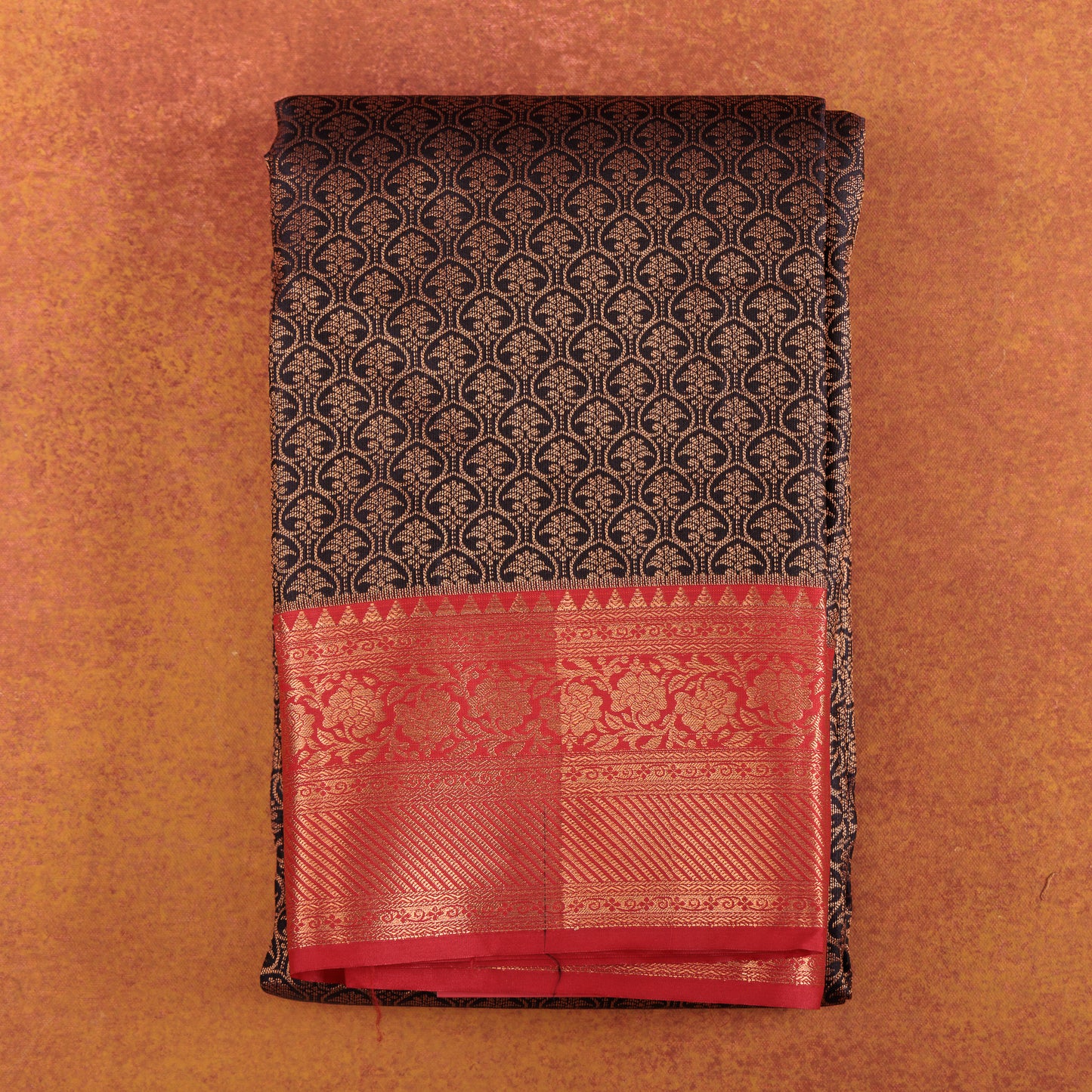 Brocade Kanjivaram Semi-Silk Saree | Contrast Border | Wedding & Party Wear