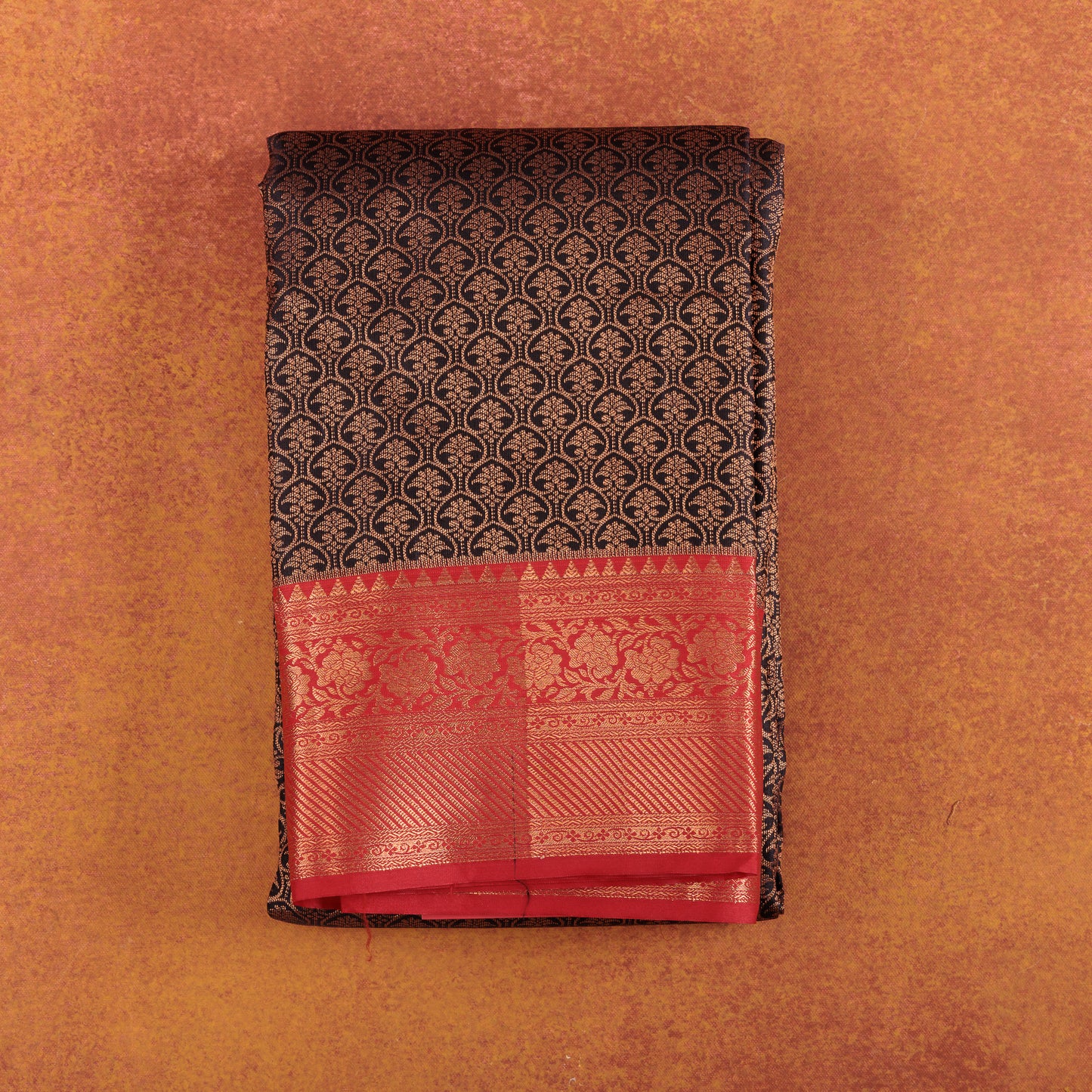Brocade Kanjivaram Semi-Silk Saree | Contrast Border | Wedding & Party Wear