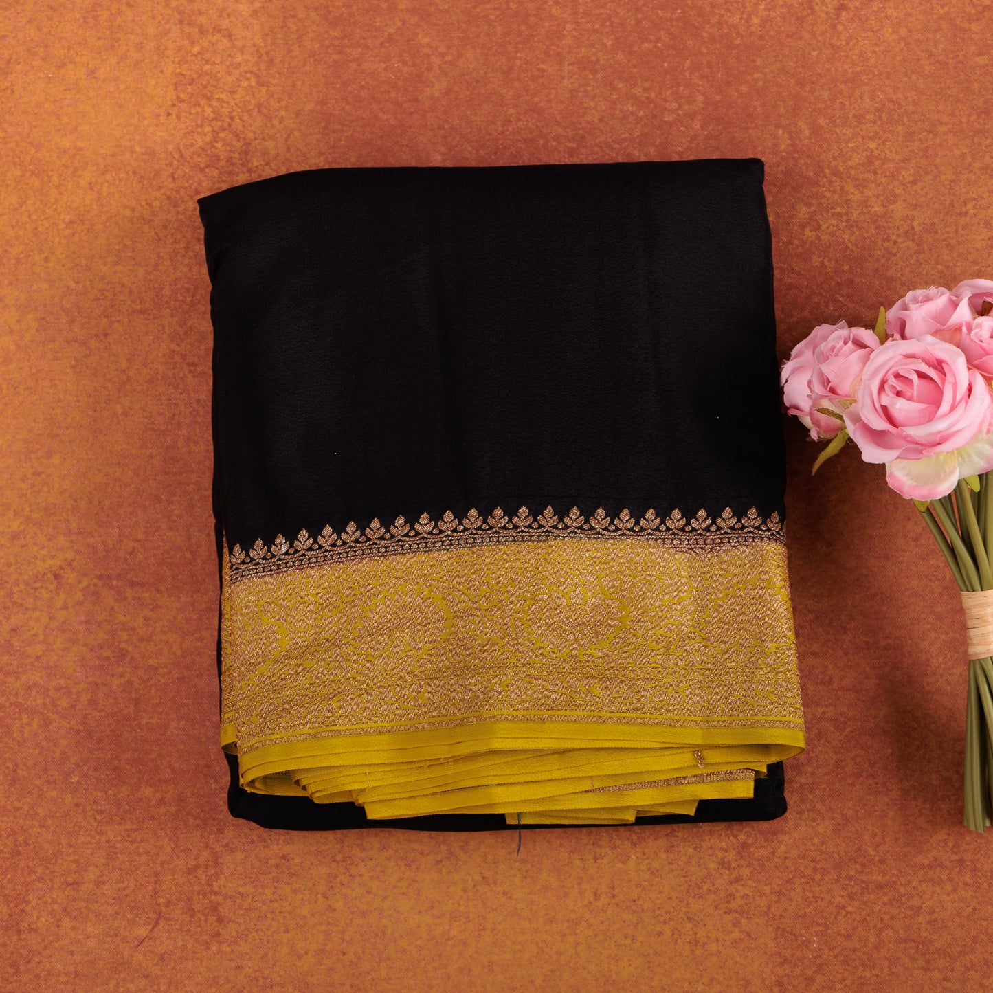 Crepe Banarasi Silk Saree | Contrast Palla & Blouse | Party & Wedding Wear