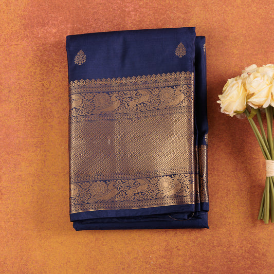 Royal Blue Kanjivaram Semi Silk Saree |Silk Traditional Saree