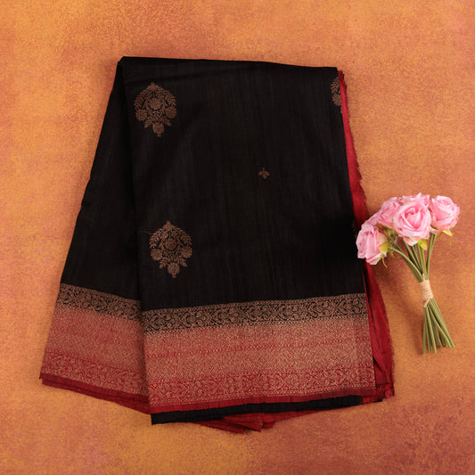 Pure Banarasi Raw Silk Saree | Handcrafted Zari Border