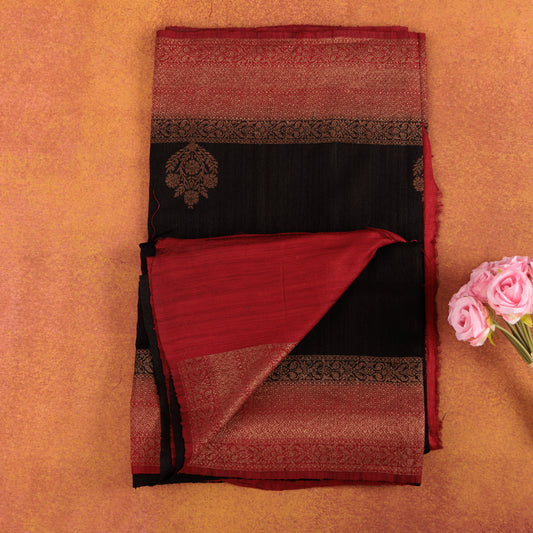 Pure Banarasi Raw Silk Saree | Handcrafted Zari Border