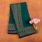 Emerald-green-soft-chanderi-cotton-silk-saree-with-traditional-gold-zari-printed-border.
