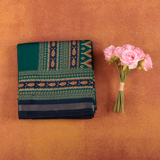 Soft Chanderi Cotton Silk Saree | Hand-Block Print & Zari Work