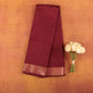 Plain Maroon Semi-Silk Kanjivaram Saree | Contrast Beige Blouse