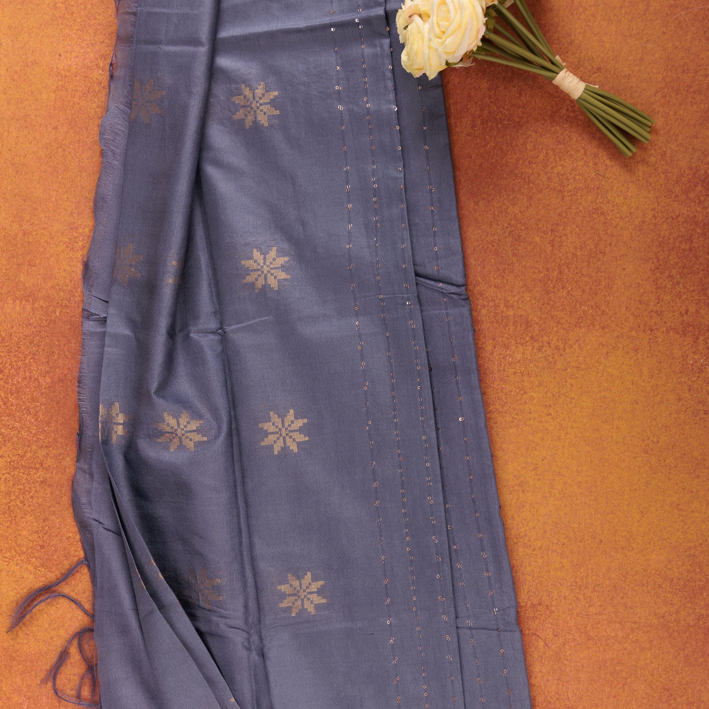 Premium Soft cotton Linen Silk Saree | Sequence Work & Zari Border | Festive Wear