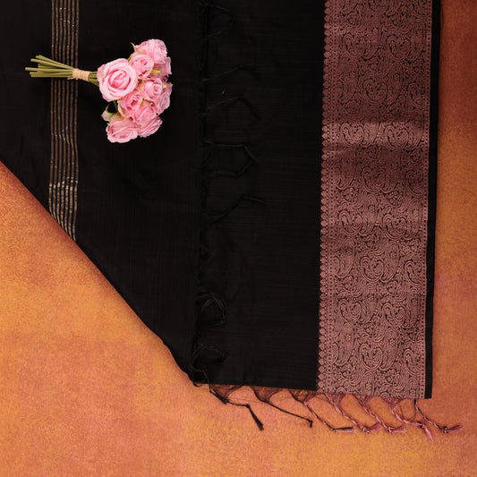 Cotton-silk-saree-with-rich-rose-pink-pallu-and-gold-zari-border