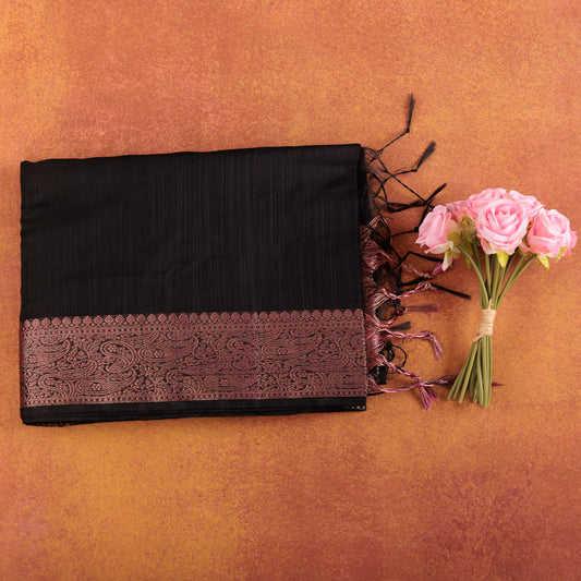 Cotton-silk-saree-with-rich-rose-pink-pallu-and-gold-zari-border