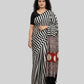 White & Black Ajrak Modal Silk Saree | Traditional Hand Block Printed Ethnic Saree for Women