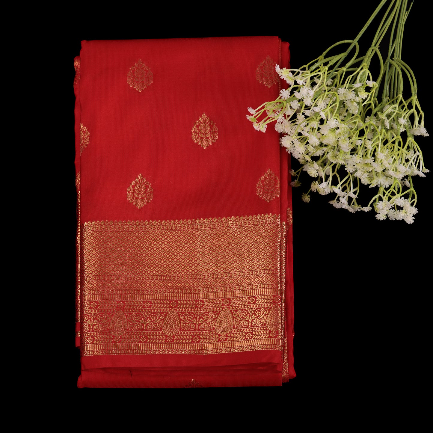 Red Kanjivaram Silk Saree | Bridal Gold Zari Wedding Wear for Women