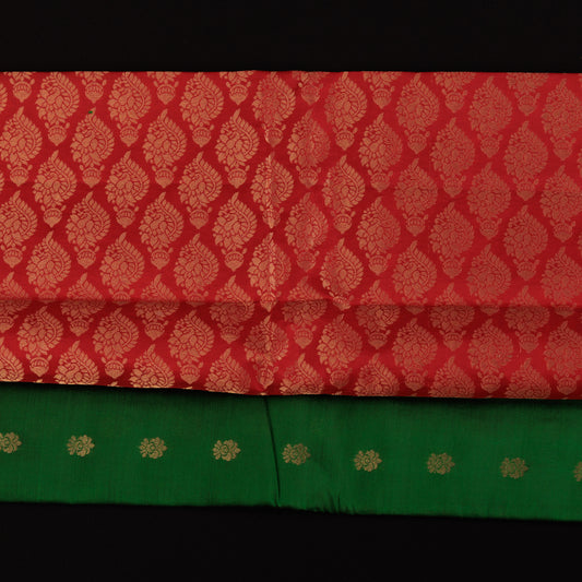red-kanjivaram-silk-saree-green-border-gold-zari-bridal-wedding-wear