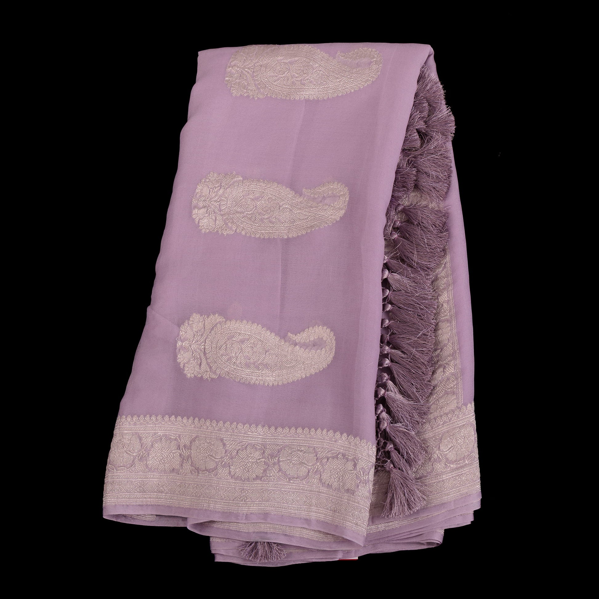 lavender-khaddi-chiffon-banarasi-saree-silver-zari-buti-handloom-wedding-wear